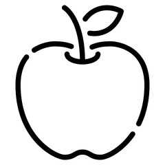 Simple Line Art Illustration of an Apple