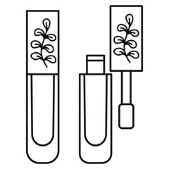 Hand Drawn Cute Cosmetics Coloring Book Vector Illustration. Bold and Easy Lip Gloss Coloring Page for Adults and Kids. Coloring Sheet for Stress Relief and Relaxation