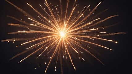 Fototapeta premium Abstract Firework Illustration in Cinematic Style with Golden Hour Lighting and Film Grain