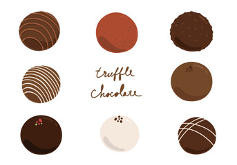 トリュフチョコレートのイラストセット