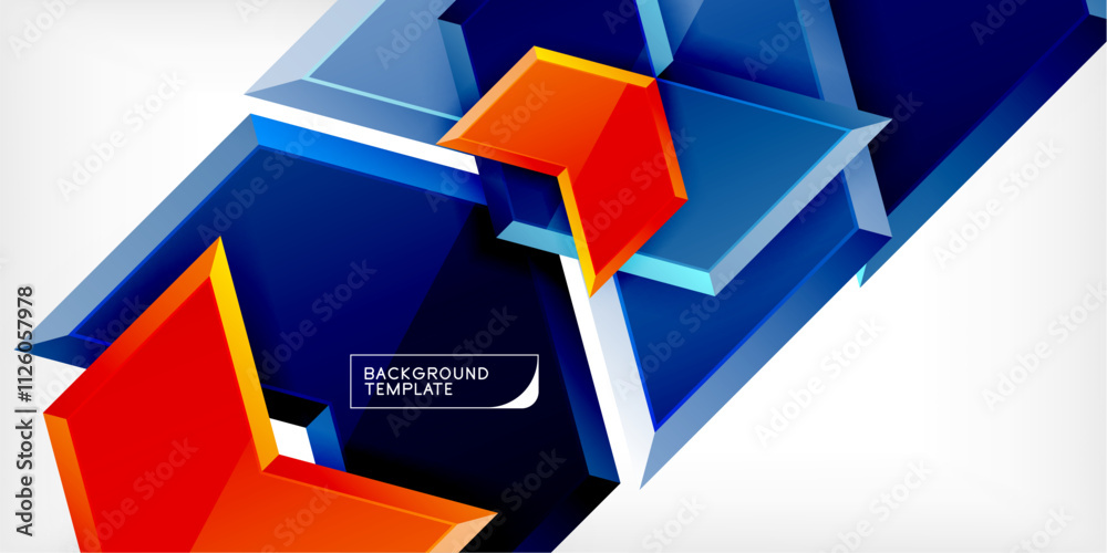 Poster Vector 3d arrow techno design template