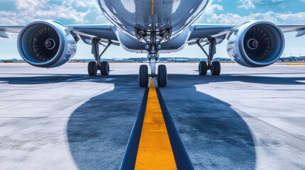 Airplane on the Runway at the Airport