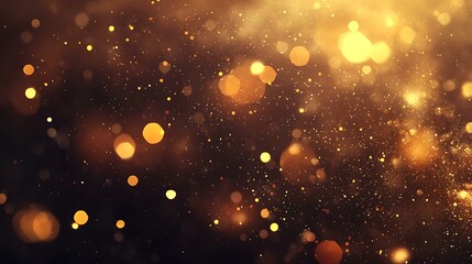 A celebration theme with dazzling golden fireworks and soft glowing bokeh lights, creating a festive mood on a dark backdrop