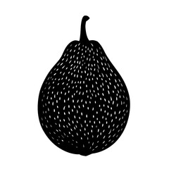 Simple creative flat 2D black and white silhouette illustration of a single salak fruit isolated on a white transparent background