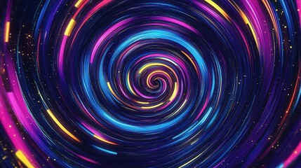 Obraz premium Abstract Swirling Light Trails in Vibrant Neon Colors