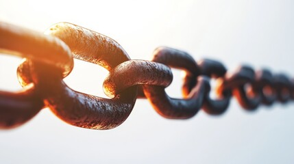 Futuristic Blockchain Concept with Nodes on White Background