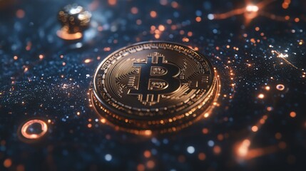 Futuristic Crypto Representation in Space with AR Elements