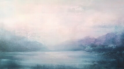 Obraz premium Misty Abstract Landscape with Soft Light at Dawn and Tranquility