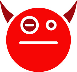 Nervous Devil Emoji Icon
