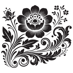 Flower decorative vector elements silhouette