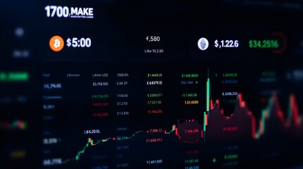 Cryptocurrency Market Dashboard with Bitcoin and Ethereum