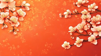 Obraz premium Cherry Blossom Background for Chinese New Year Celebration