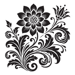 Flower decorative vector elements silhouette