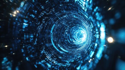 Obraz premium Digital Tunnel: A Glimpse into the Future