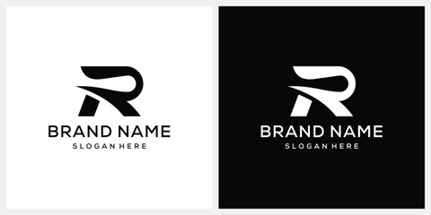 abstract letter R logo design vector template