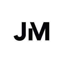 JM monogram logo design letter text name symbol monochrome logotype alphabet character simple logo