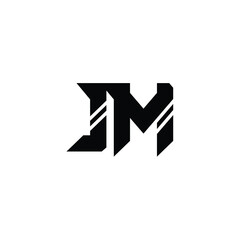 JM monogram logo design letter text name symbol monochrome logotype alphabet character simple logo