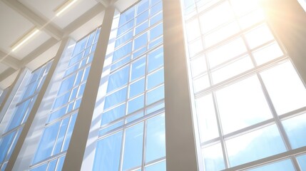 Bright and Airy Glass Windows Overlooking the Sky