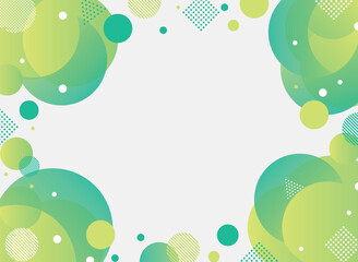 ポン　幾何学　緑色　グラデーション背景　パターン　フレーム