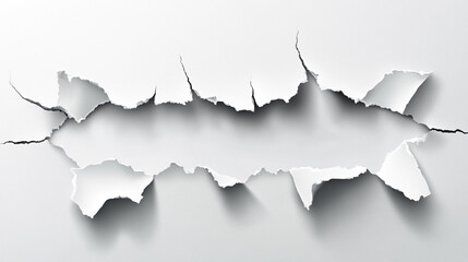 Obraz premium Torn paper revealing a blank background with shadows at the edges