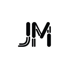 JM monogram logo design letter text name symbol monochrome logotype alphabet character simple logo