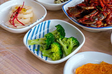 Blanched broccoli on a plate