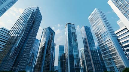 Modern Skyscrapers Cityscape View