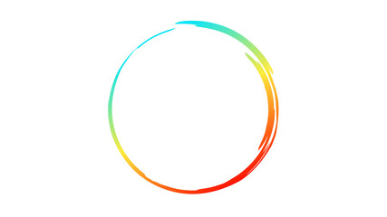 Circle in Gradient yellow red blue color isolated on transparent background