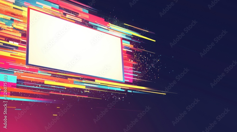 Wall mural colorful digital abstract design with motion blur and space for text display