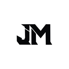 Fototapeta premium JM monogram logo design letter text name symbol monochrome logotype alphabet character simple logo