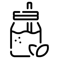 Refreshing Drink in Jar with Straw