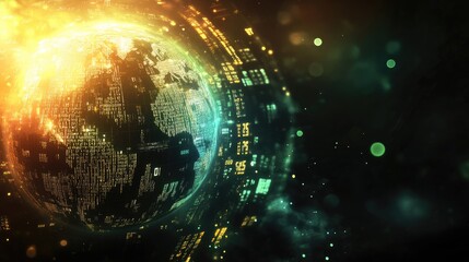 Obraz premium Digital Earth: A Technological Network