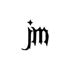 JM monogram logo design letter text name symbol monochrome logotype alphabet character simple logo