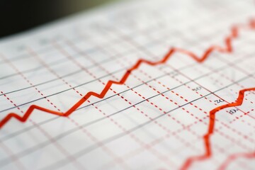 A detailed line graph shows financial trends marked by an upward movement, reflecting analysis of data for improved decision-making processes.