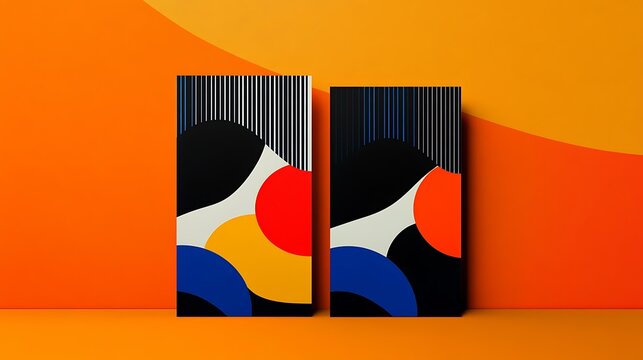 Minimalistic New Year party invitation with sleek abstract patterns, bold celebratory text, and colorful gradients