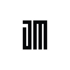 JM monogram logo design letter text name symbol monochrome logotype alphabet character simple logo