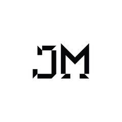 JM monogram logo design letter text name symbol monochrome logotype alphabet character simple logo