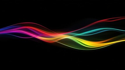 Dark Background with Vibrant Streaks of Light in Various Colors