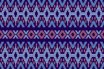 Ikat ethnic geometric abstract embroidery oriental traditional seamless knitted pattern. Native decorative design for fabric, wallpaper, background, knitting, decoration, interior, fashion, border
