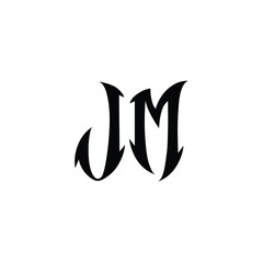JM monogram logo design letter text name symbol monochrome logotype alphabet character simple logo