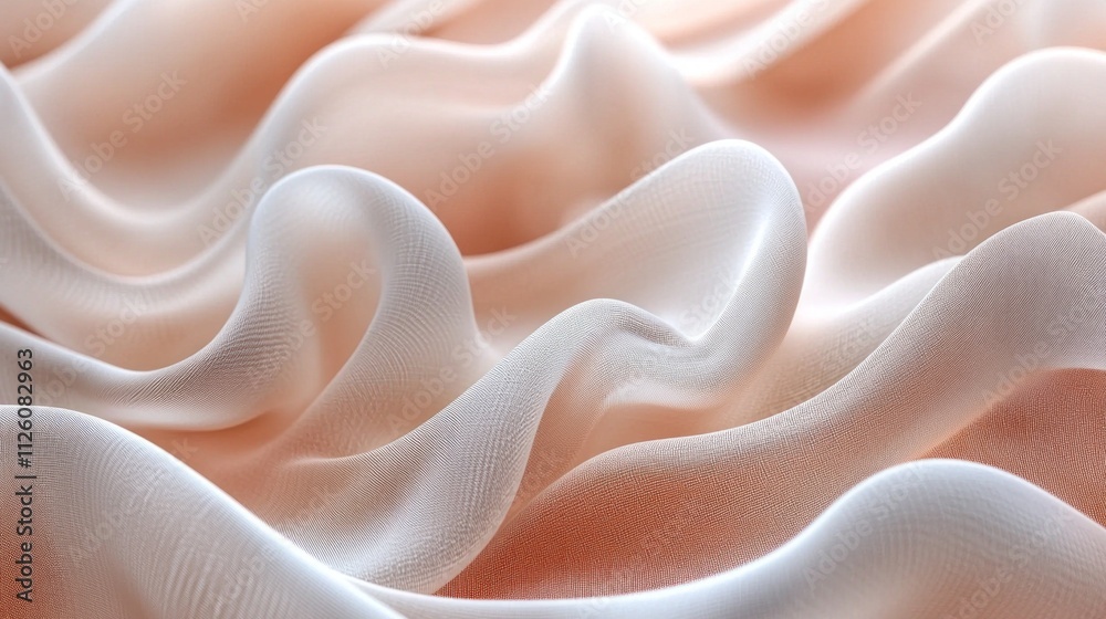 Aufkleber delicate fabric undulates with gentle waves, highlighting its soft texture and smooth surface. the w