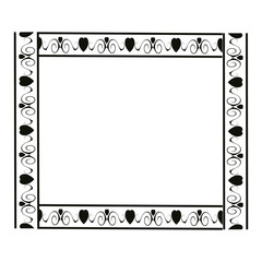 The Mirror Floral Border black and white image for illustration.