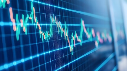 Stock Market Chart Data Analysis on Screen