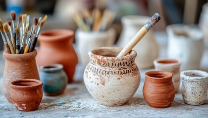 A close-up virtual tour of a local artisan workshop, where viewers can watch live demonstrations of pottery-making, weaving, or painting.