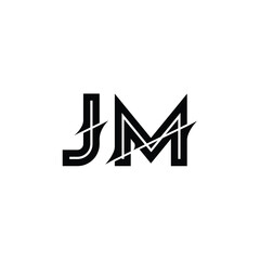 JM monogram logo design letter text name symbol monochrome logotype alphabet character simple logo