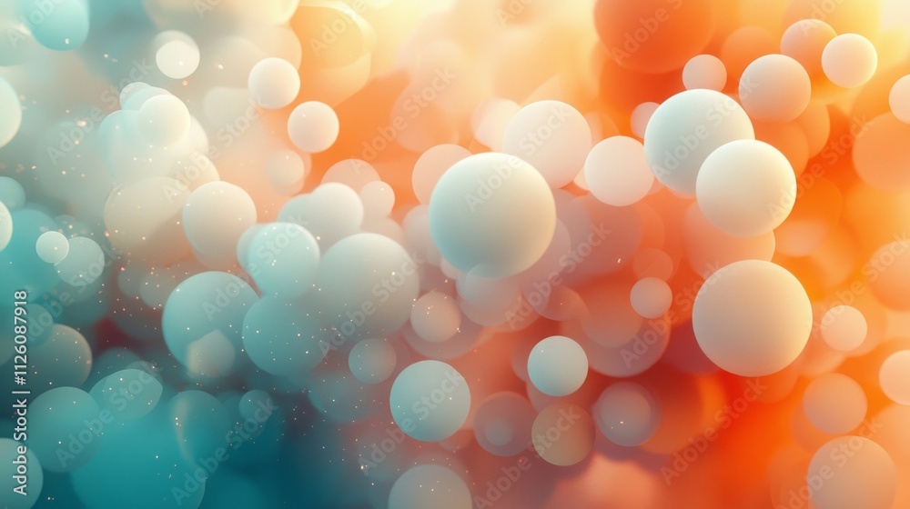 Poster a captivating blend of mocha and abstract hues fills the canvas, featuring soft bubbles of color tha