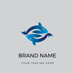 The logo depicts a simple animal image in the form of two rotating fish