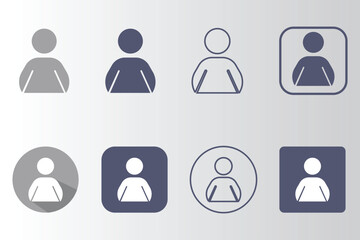 User profile icon vector. Avatar or person icon. Profile picture, portrait symbol. Neutral gender silhouette. Circle button with avatar photo. Blank profile silhouette.