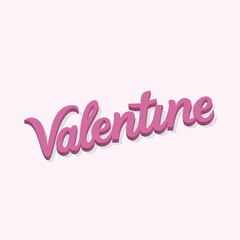 A simple and minimalist semi-3D Valentine's writing logo