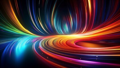 Vibrant abstract waves of color and light.